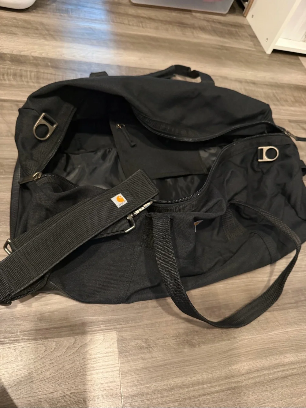 Carhartt Black Heavy Duty Duffle Travel Work Gear Bag
